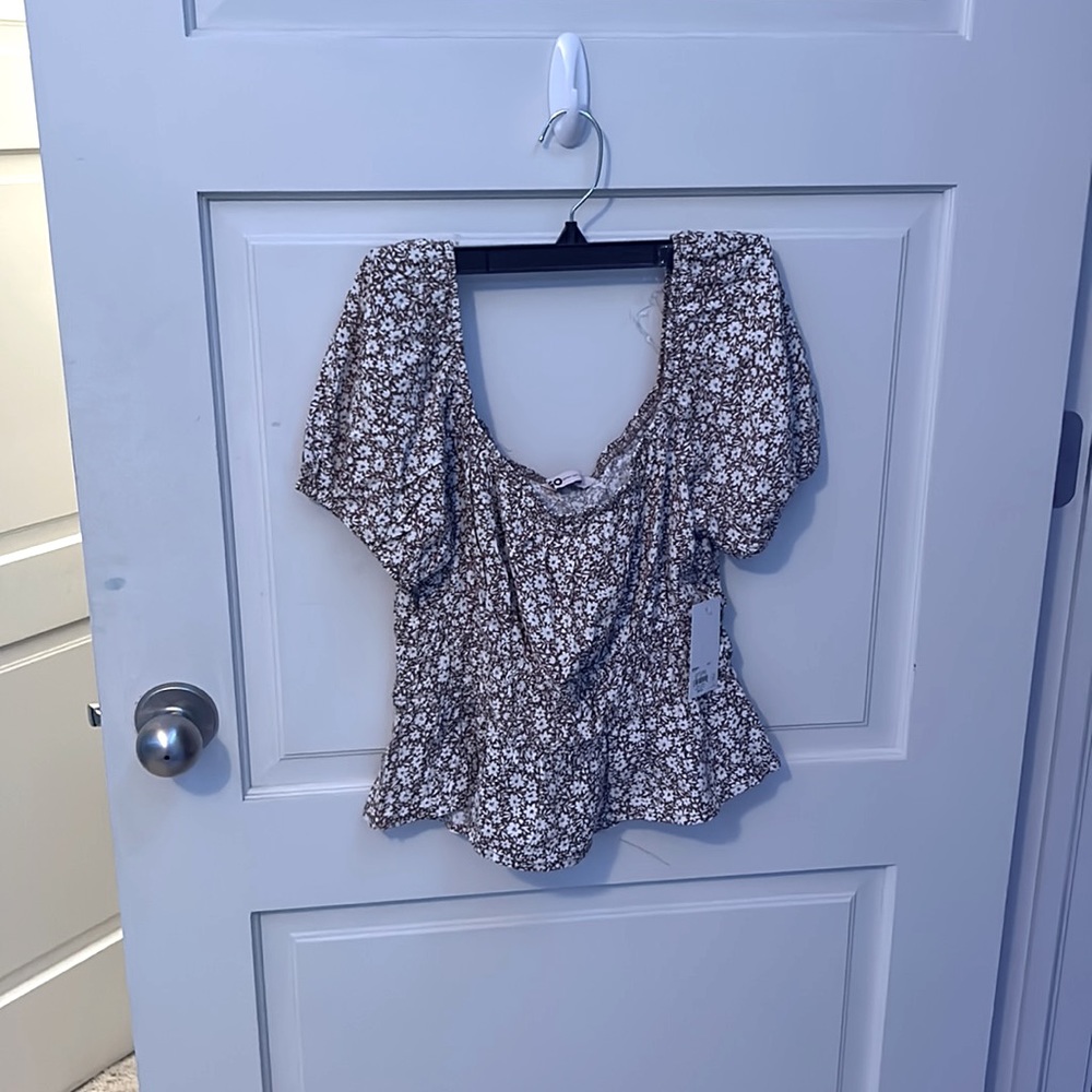 Brown floral top
